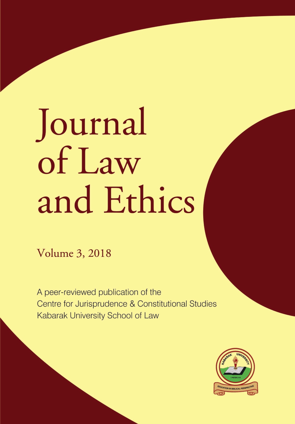 					View Vol. 3 No. 1 (2018): Kabarak Journal of Law and Ethics
				